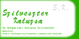 szilveszter kaluzsa business card